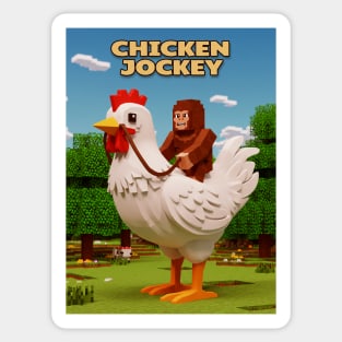 Chicken-Jockey - Funny Bigfoot riding chicken Sticker